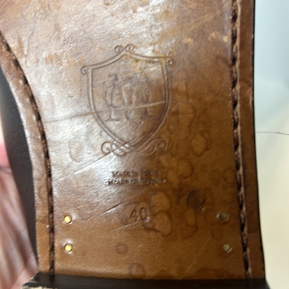 Massimo Dutti brown pebble loafers with hide hair on top. - Picture 6 of 6